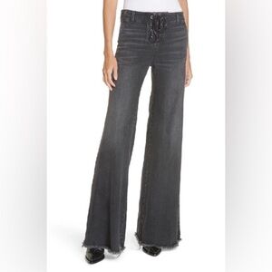 Nili Lotan Wade Lace Up Wide Leg Flare Jeans!